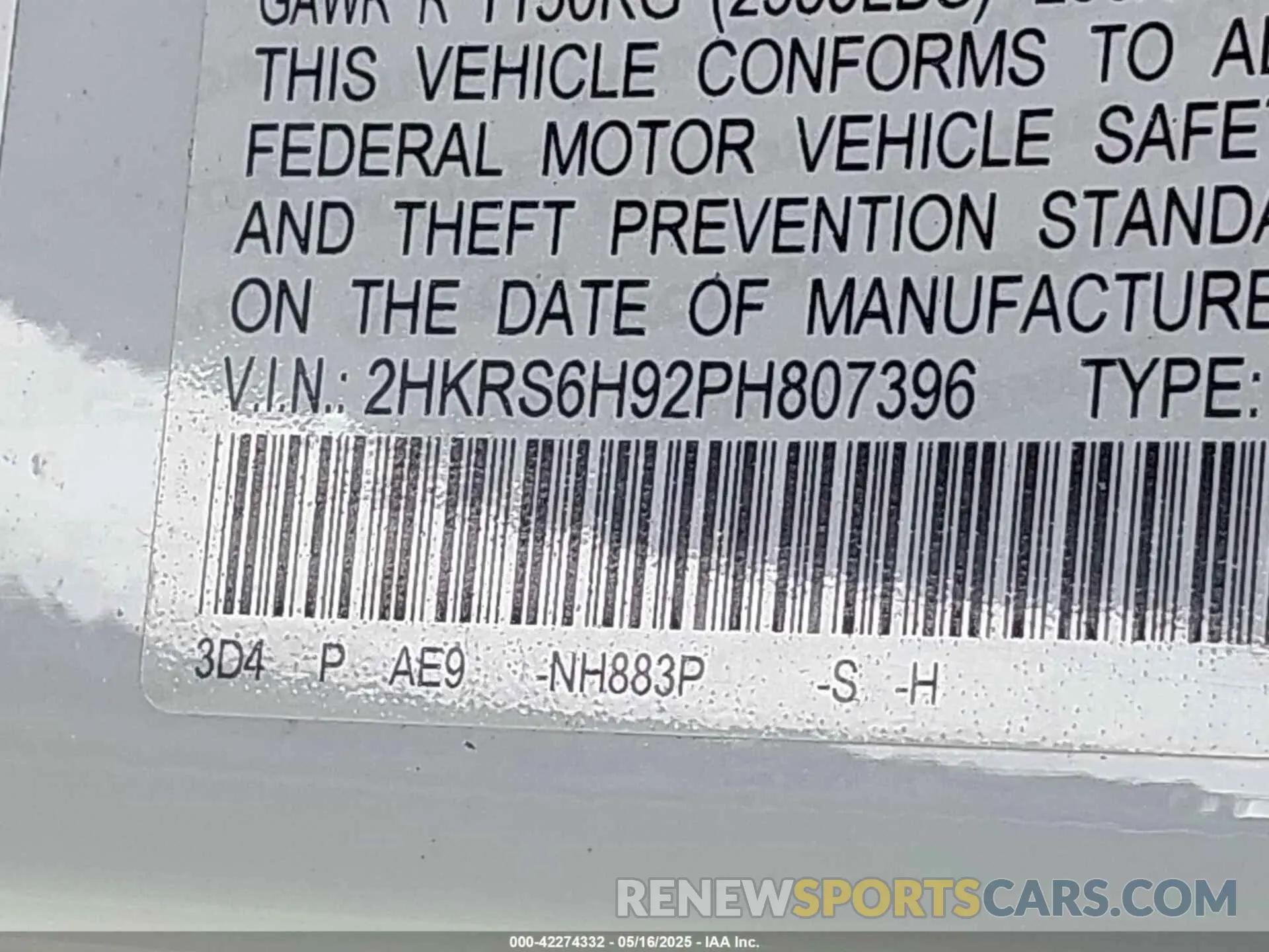 9 Photograph of a damaged car 2HKRS6H92PH807396 HONDA CR-V HYBRID 2023