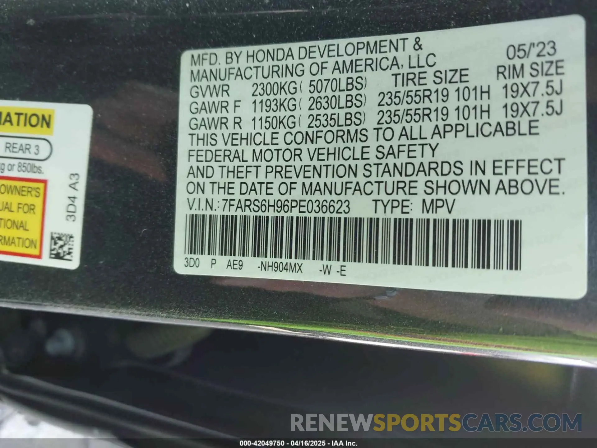 9 Photograph of a damaged car 7FARS6H96PE036623 HONDA CR-V HYBRID 2023