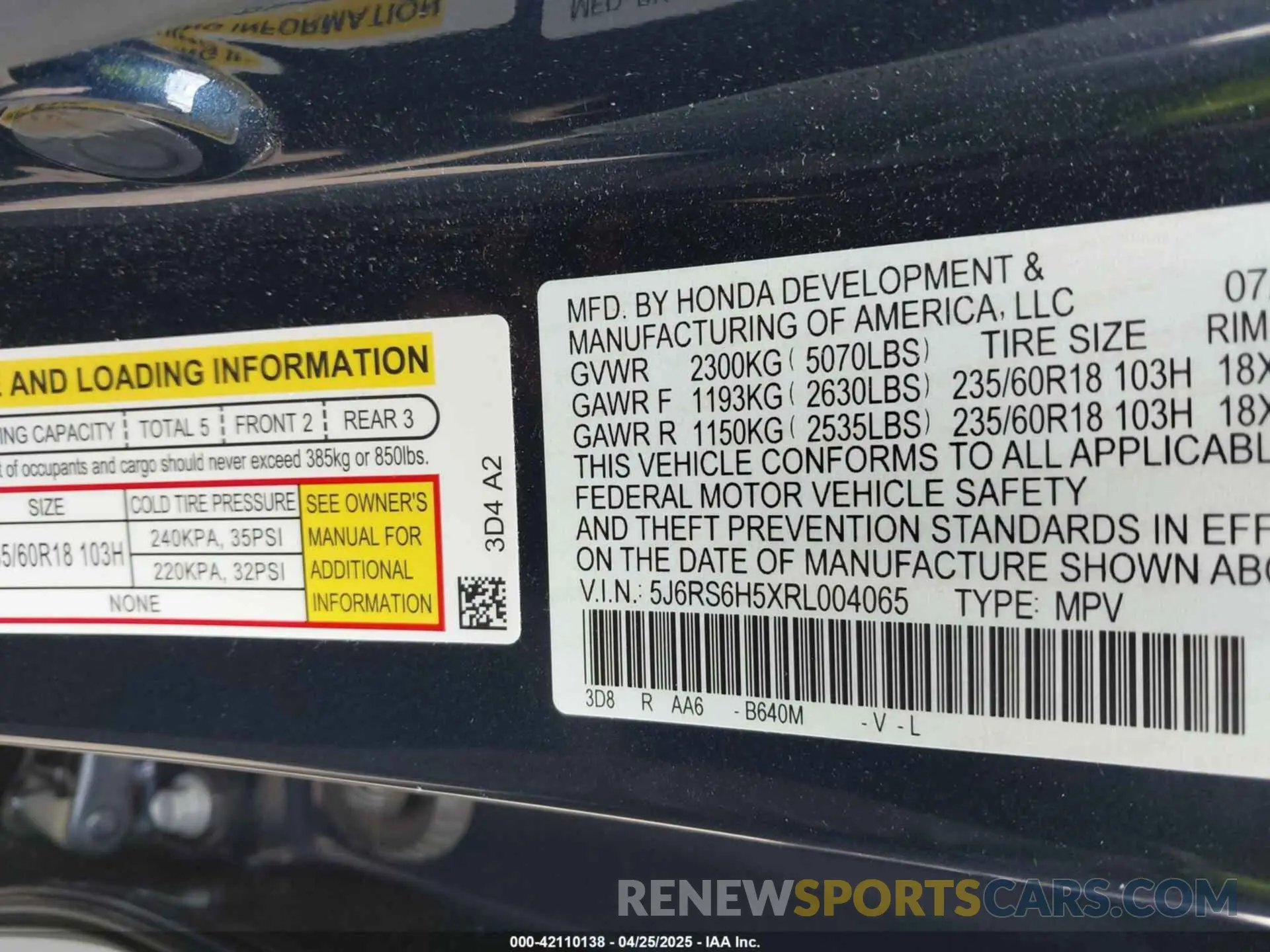 9 Photograph of a damaged car 5J6RS6H5XRL004065 HONDA CR-V HYBRID 2024