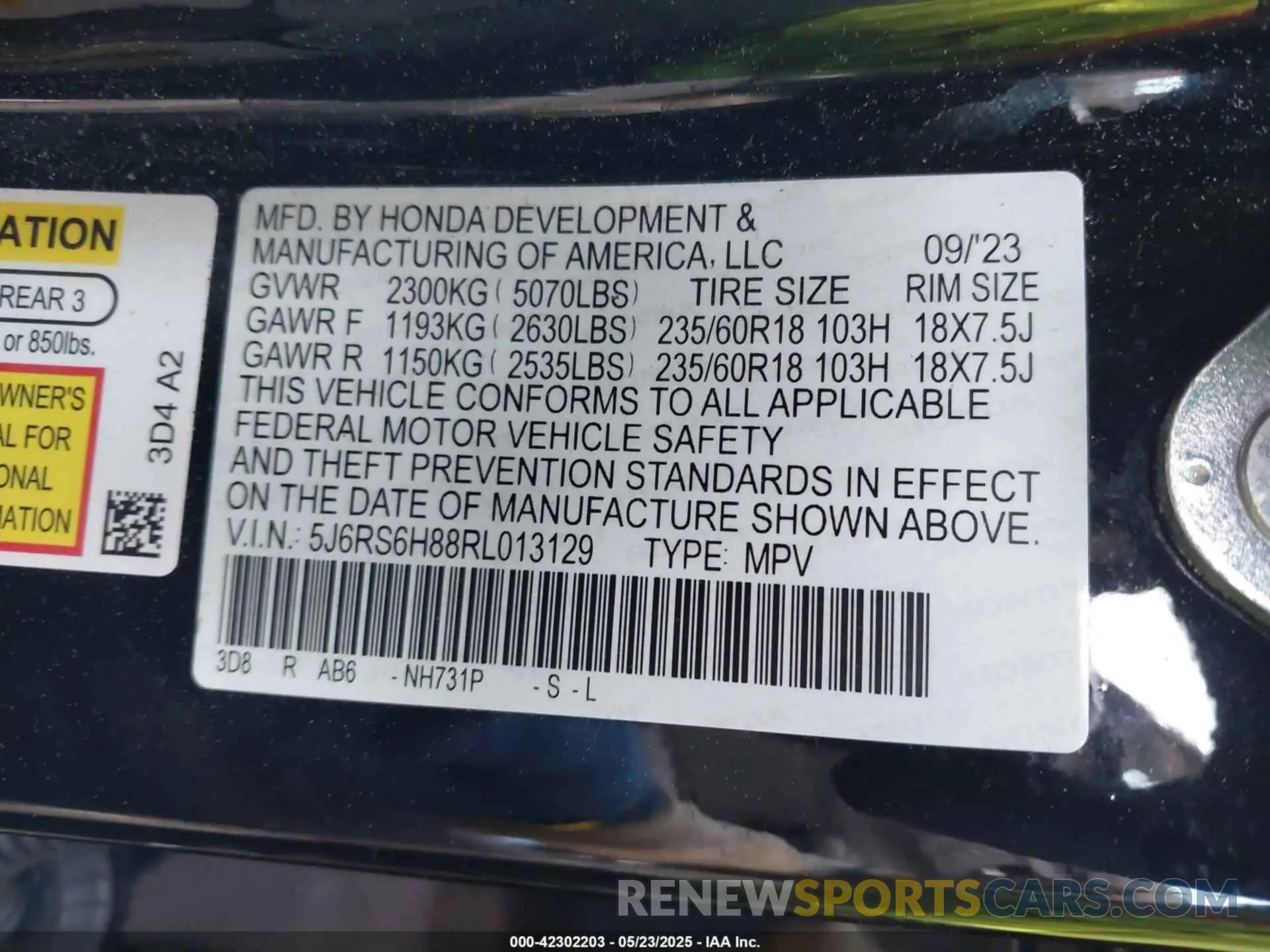 9 Фотография поврежденного автомобиля 5J6RS6H88RL013129 HONDA CR-V HYBRID 2024