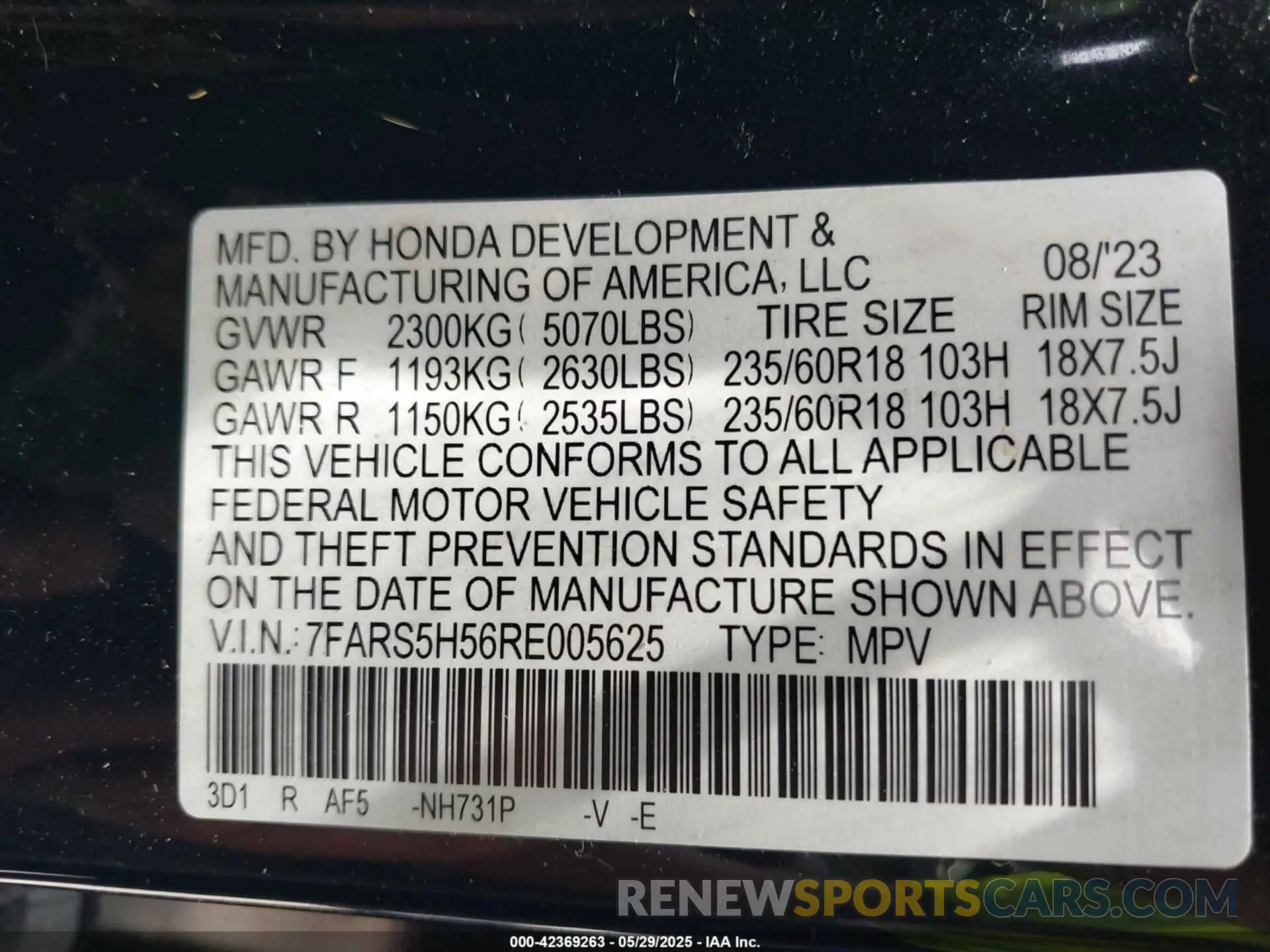 9 Photograph of a damaged car 7FARS5H56RE005625 HONDA CR-V HYBRID 2024
