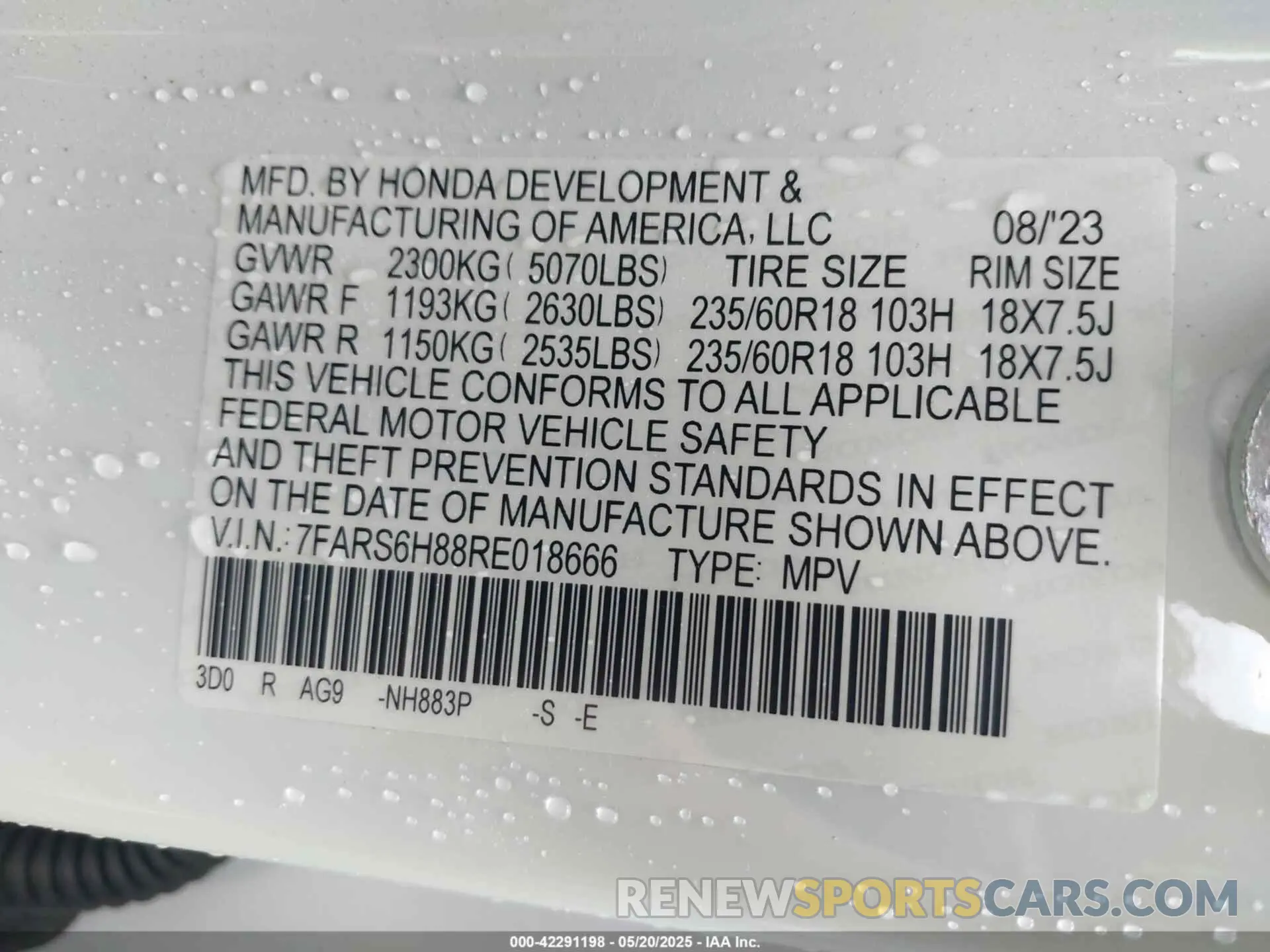 9 Фотография поврежденного автомобиля 7FARS6H88RE018666 HONDA CR-V HYBRID 2024