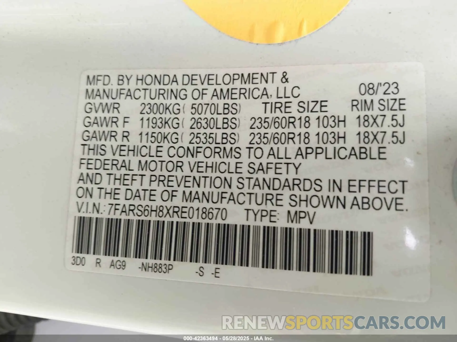 9 Фотография поврежденного автомобиля 7FARS6H8XRE018670 HONDA CR-V HYBRID 2024