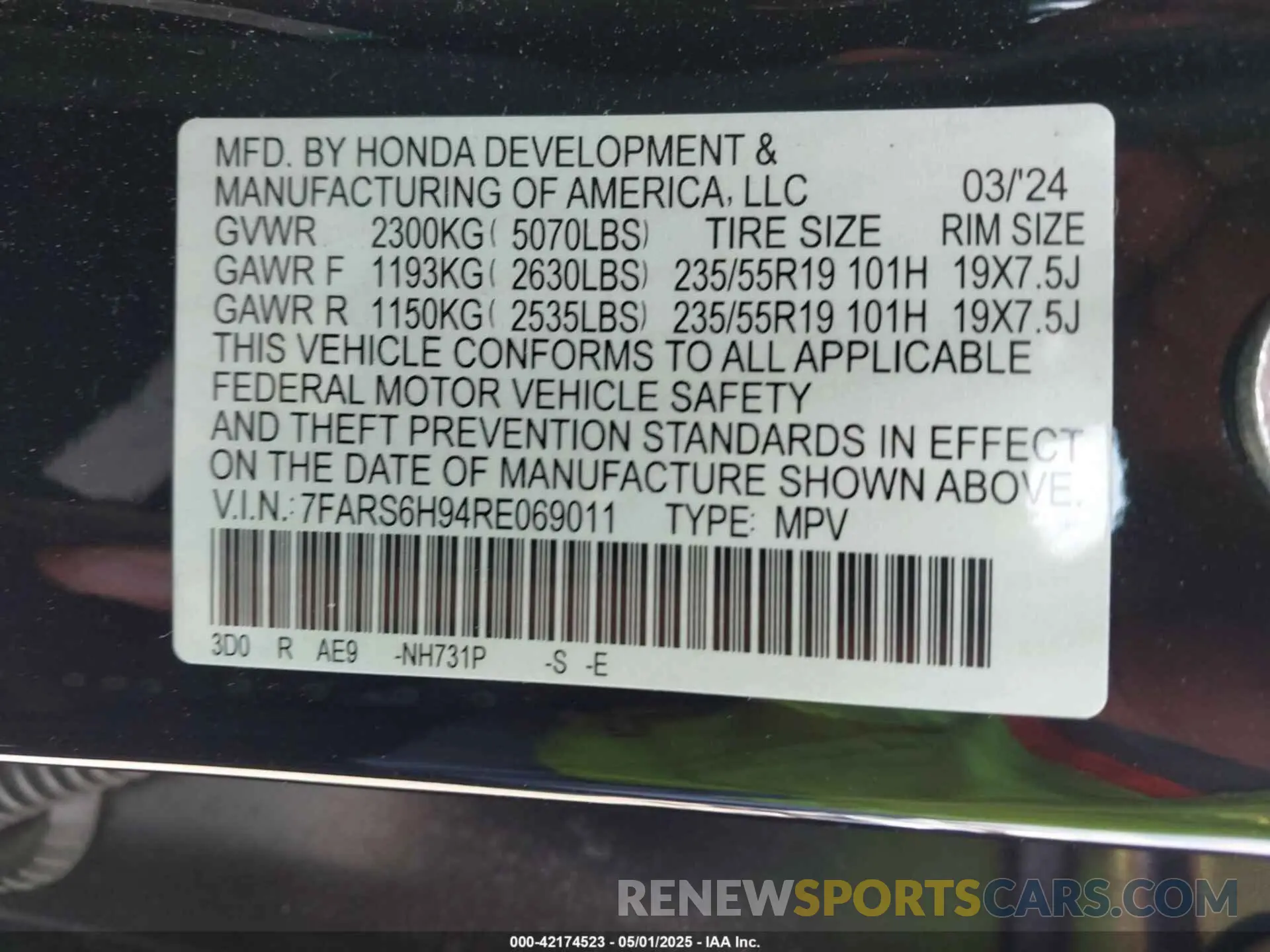 9 Photograph of a damaged car 7FARS6H94RE069011 HONDA CR-V HYBRID 2024