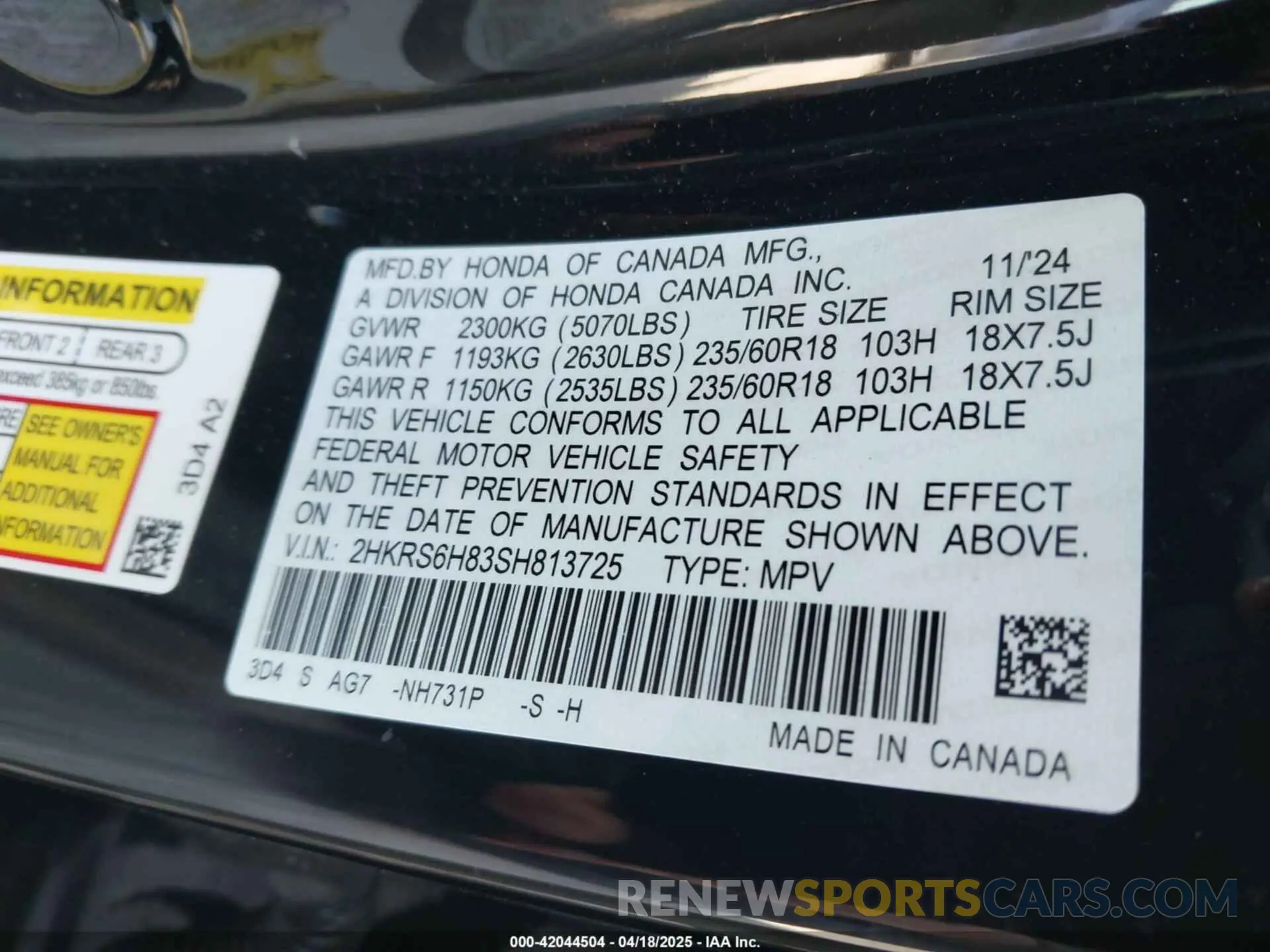 9 Фотография поврежденного автомобиля 2HKRS6H83SH813725 HONDA CR-V HYBRID 2025