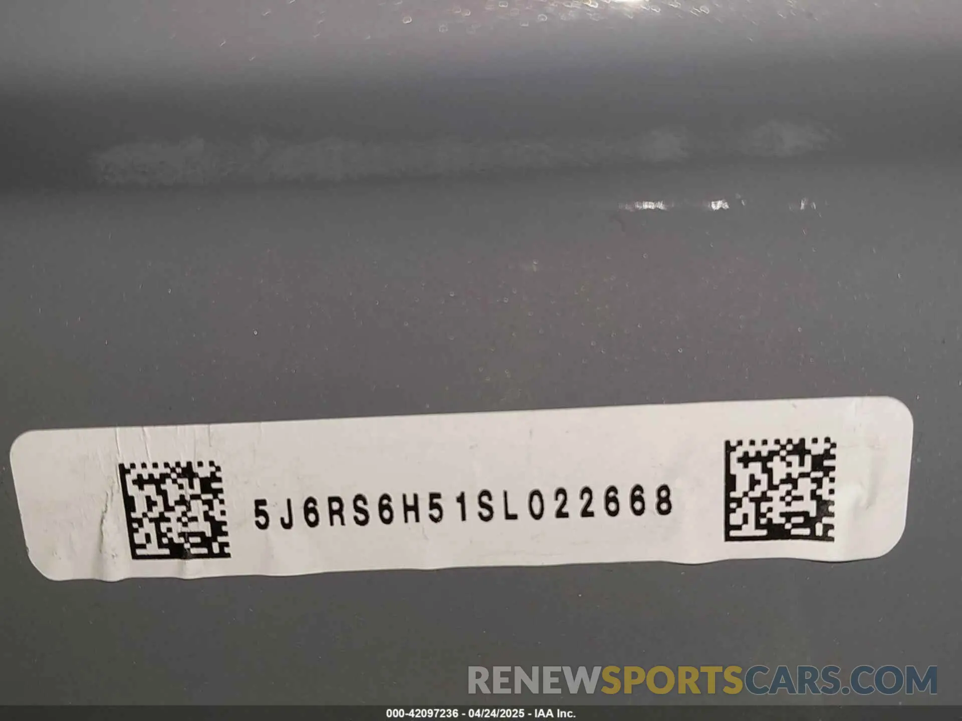 17 Photograph of a damaged car 5J6RS6H51SL022668 HONDA CR-V HYBRID 2025