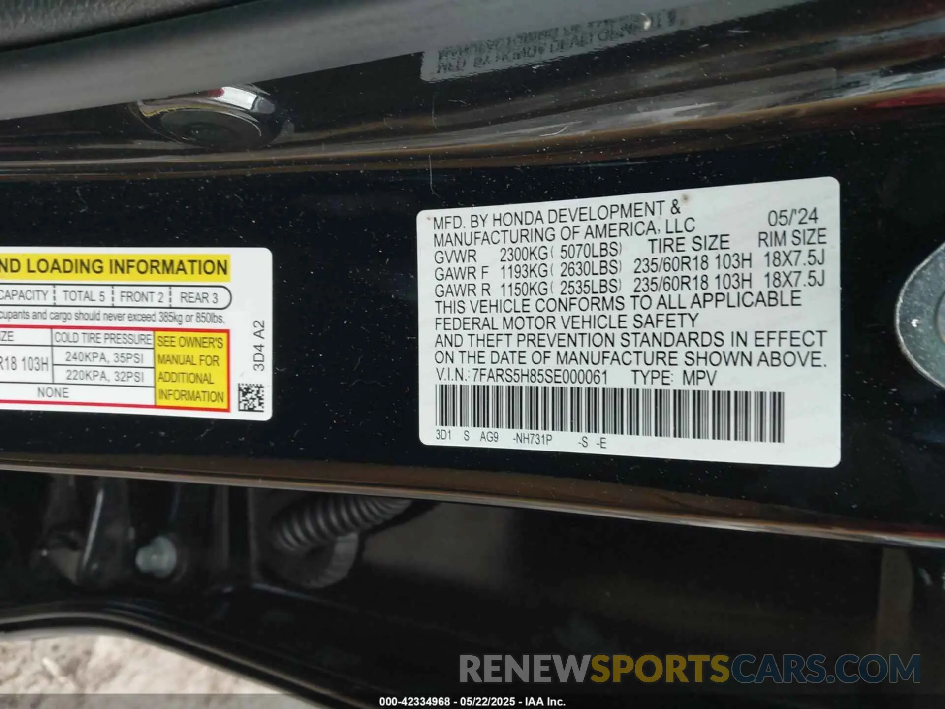 9 Фотография поврежденного автомобиля 7FARS5H85SE000061 HONDA CR-V HYBRID 2025