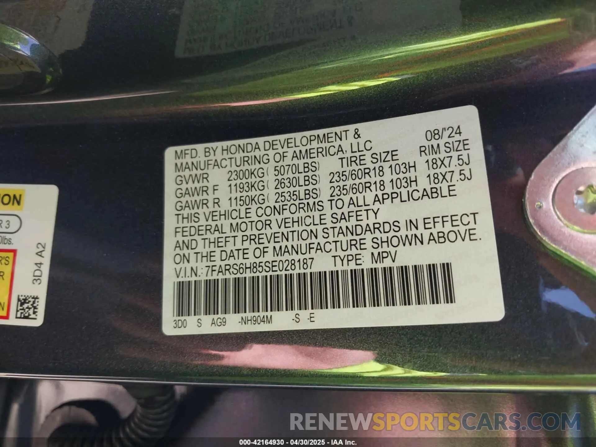 9 Photograph of a damaged car 7FARS6H85SE028187 HONDA CR-V HYBRID 2025