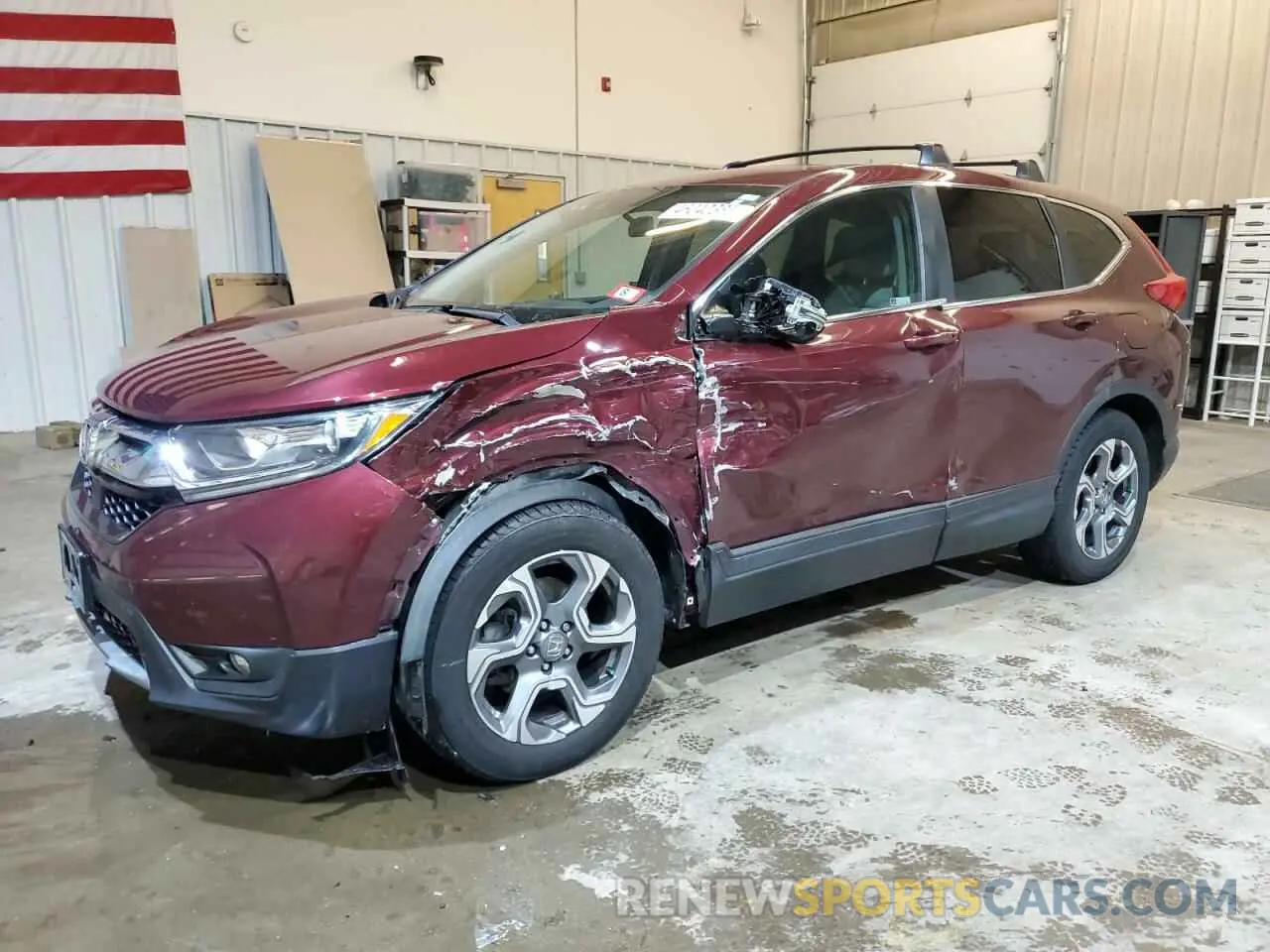1 Photograph of a damaged car 2HKRW2H50KH649501 HONDA CRV 2019