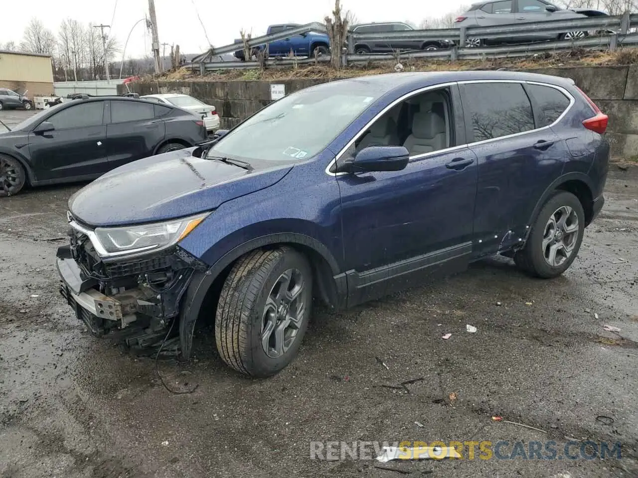 1 Photograph of a damaged car 2HKRW2H57KH621923 HONDA CRV 2019