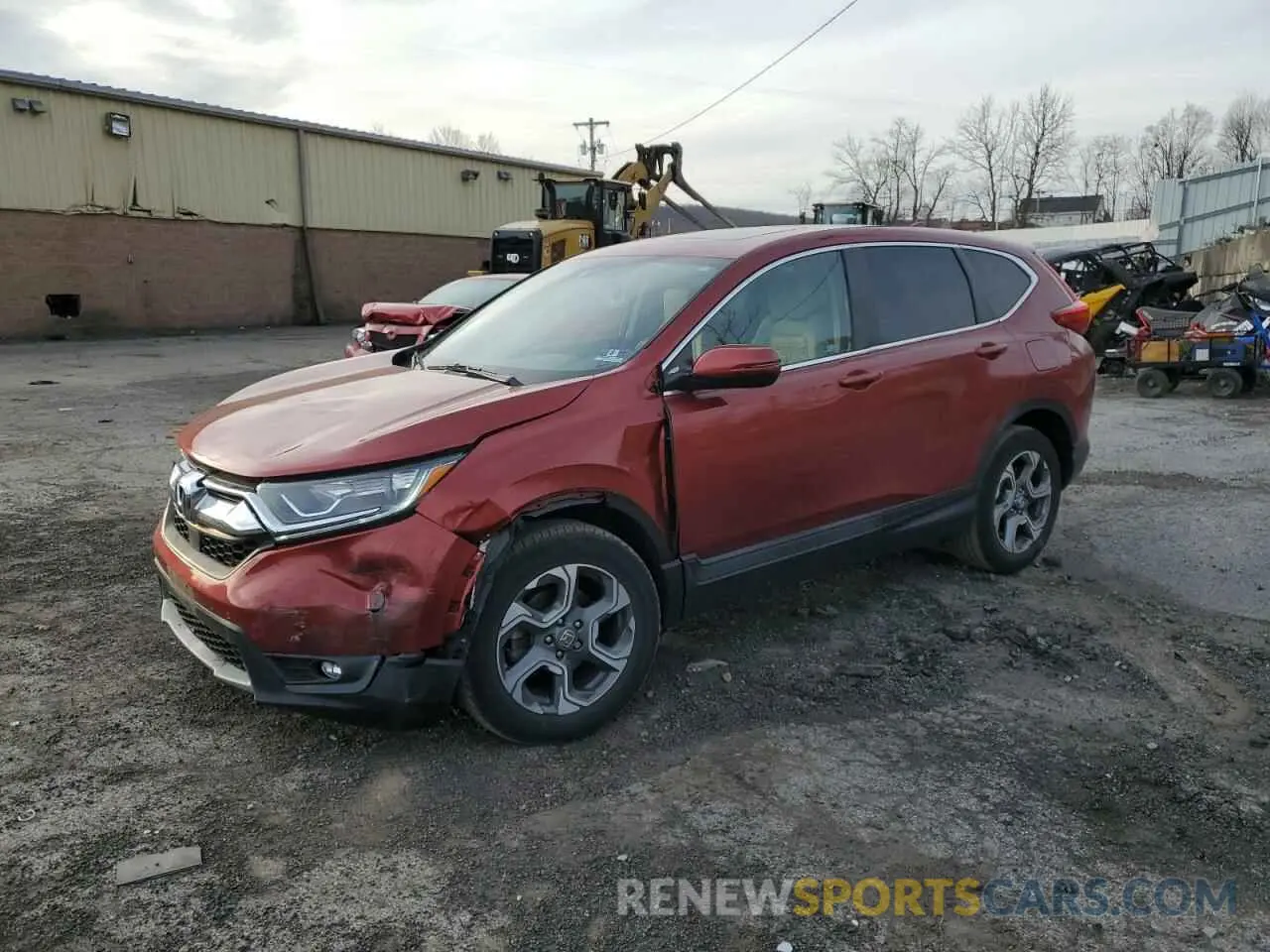 1 Photograph of a damaged car 2HKRW2H57KH635630 HONDA CRV 2019