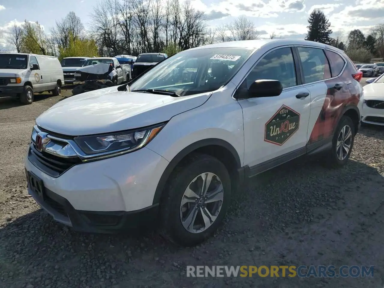 1 Photograph of a damaged car 5J6RW6H35KL004807 HONDA CRV 2019
