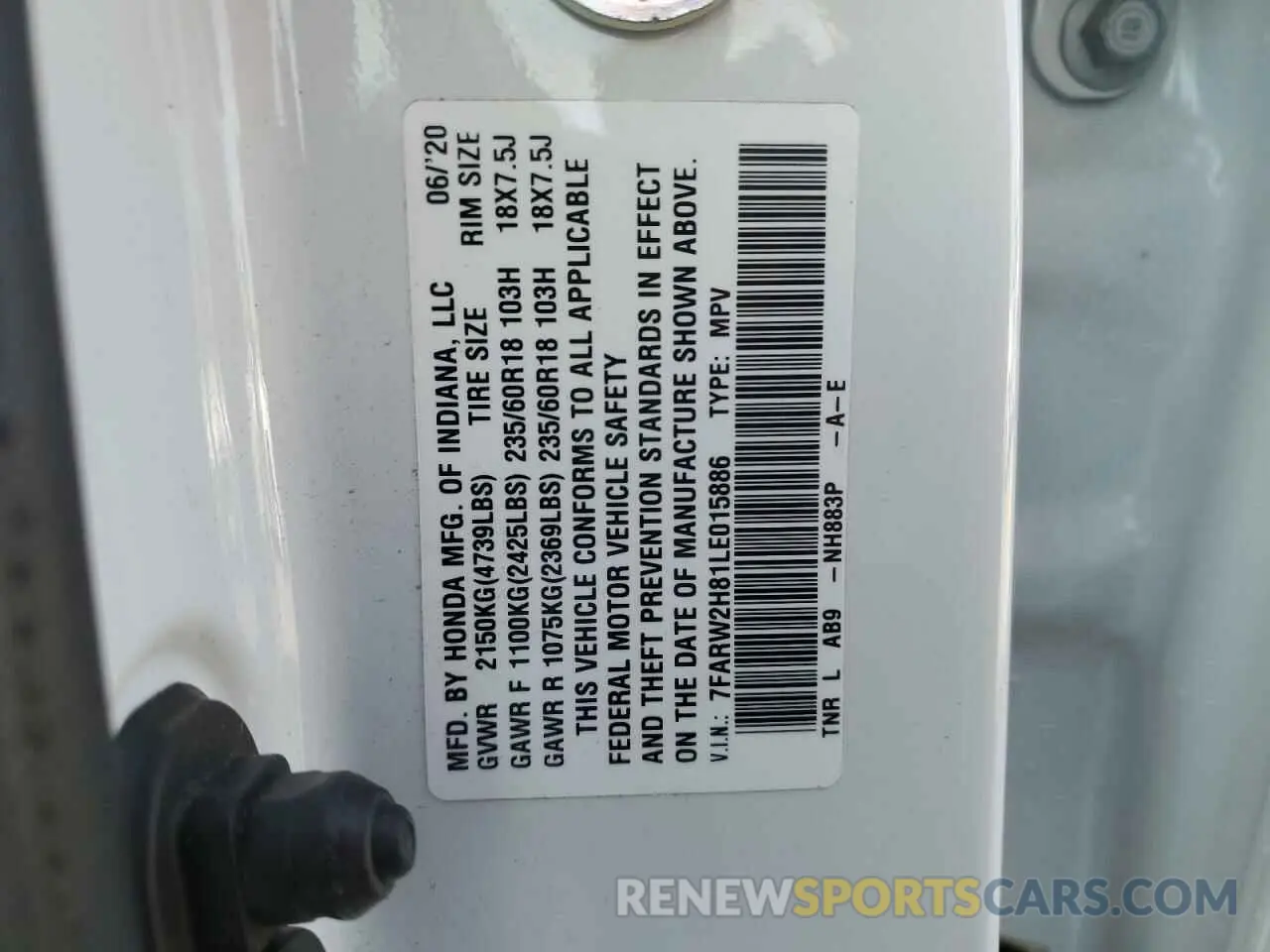 14 Фотография поврежденного автомобиля 7FARW2H81LE015886 HONDA CRV 2020