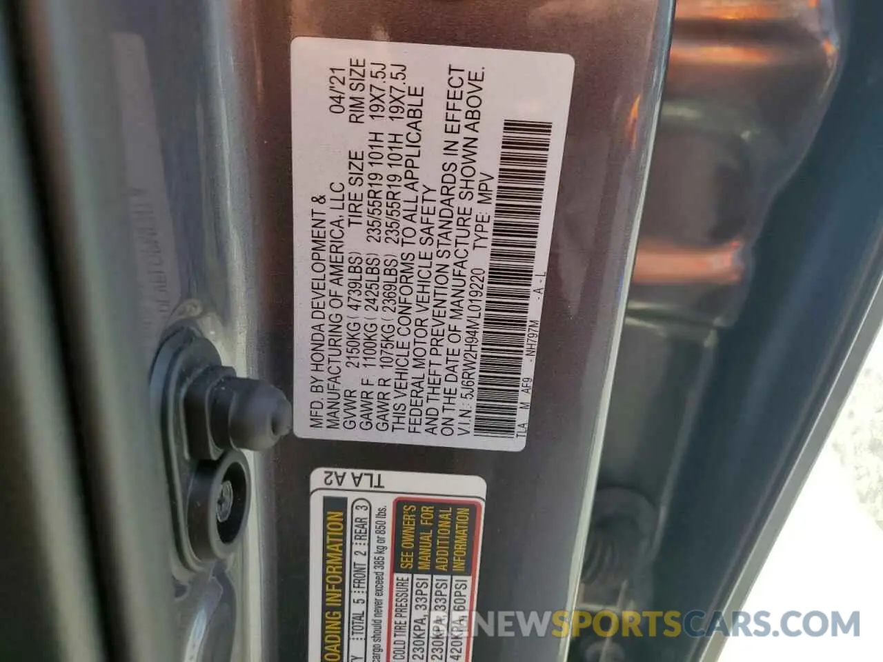 15 Photograph of a damaged car 5J6RW2H94ML019220 HONDA CRV 2021