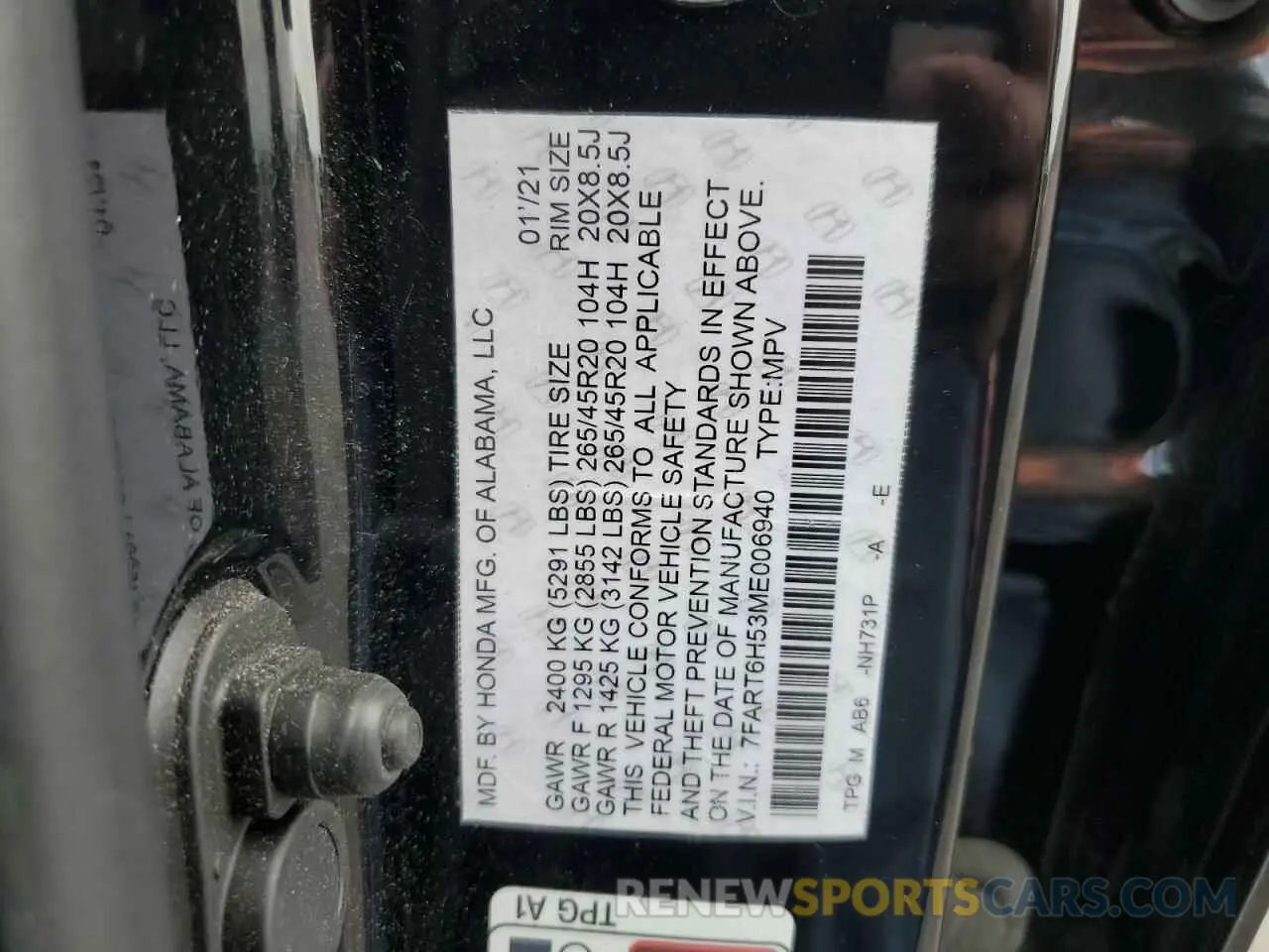 13 Photograph of a damaged car 7FART6H53ME006940 HONDA CRV 2021