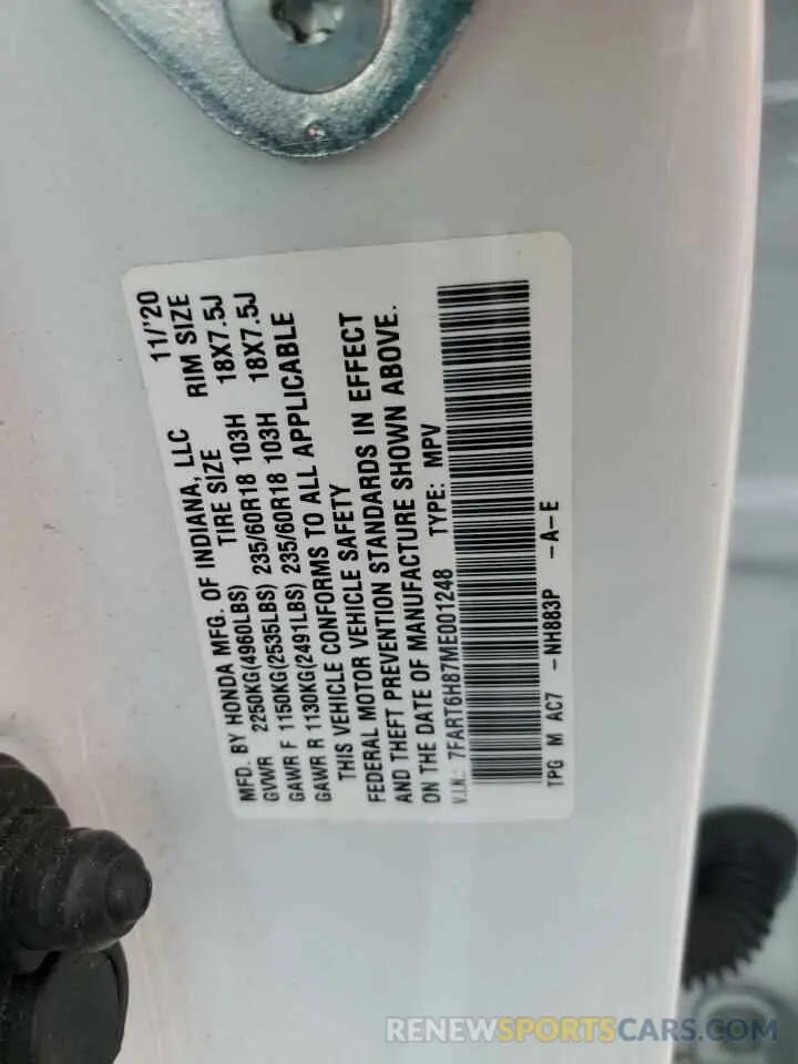 13 Фотография поврежденного автомобиля 7FART6H87ME001248 HONDA CRV 2021