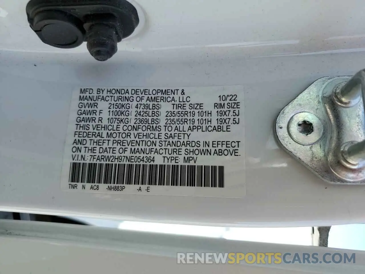 14 Фотография поврежденного автомобиля 7FARW2H97NE054364 HONDA CRV 2022