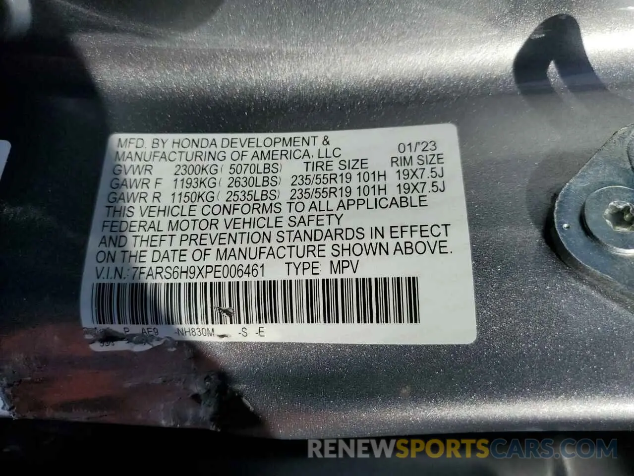 12 Photograph of a damaged car 7FARS6H9XPE006461 HONDA CRV 2023