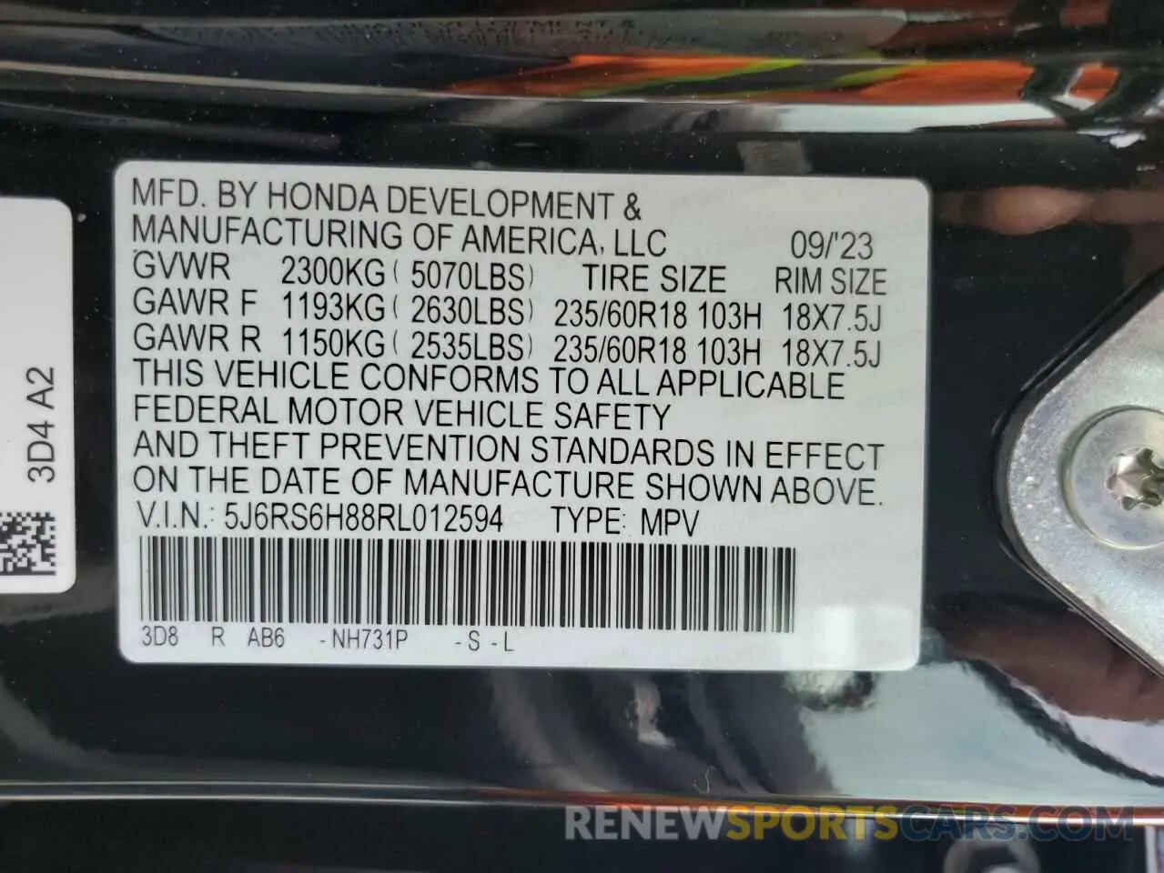 15 Фотография поврежденного автомобиля 5J6RS6H88RL012594 HONDA CRV 2024