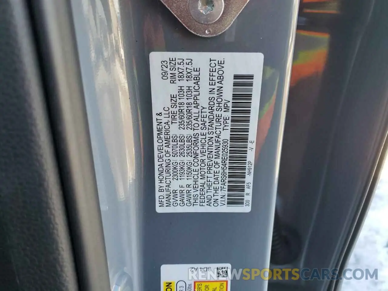 13 Photograph of a damaged car 7FARS6H54RE025930 HONDA CRV 2024