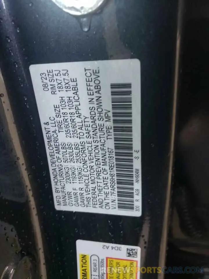 14 Фотография поврежденного автомобиля 7FARS6H81RE018167 HONDA CRV 2024