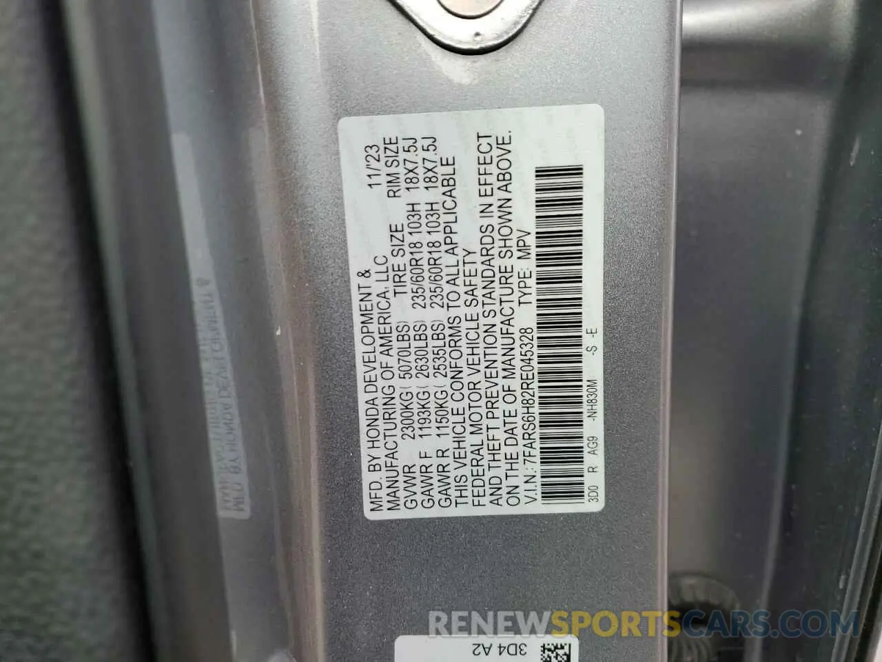 13 Photograph of a damaged car 7FARS6H82RE045328 HONDA CRV 2024
