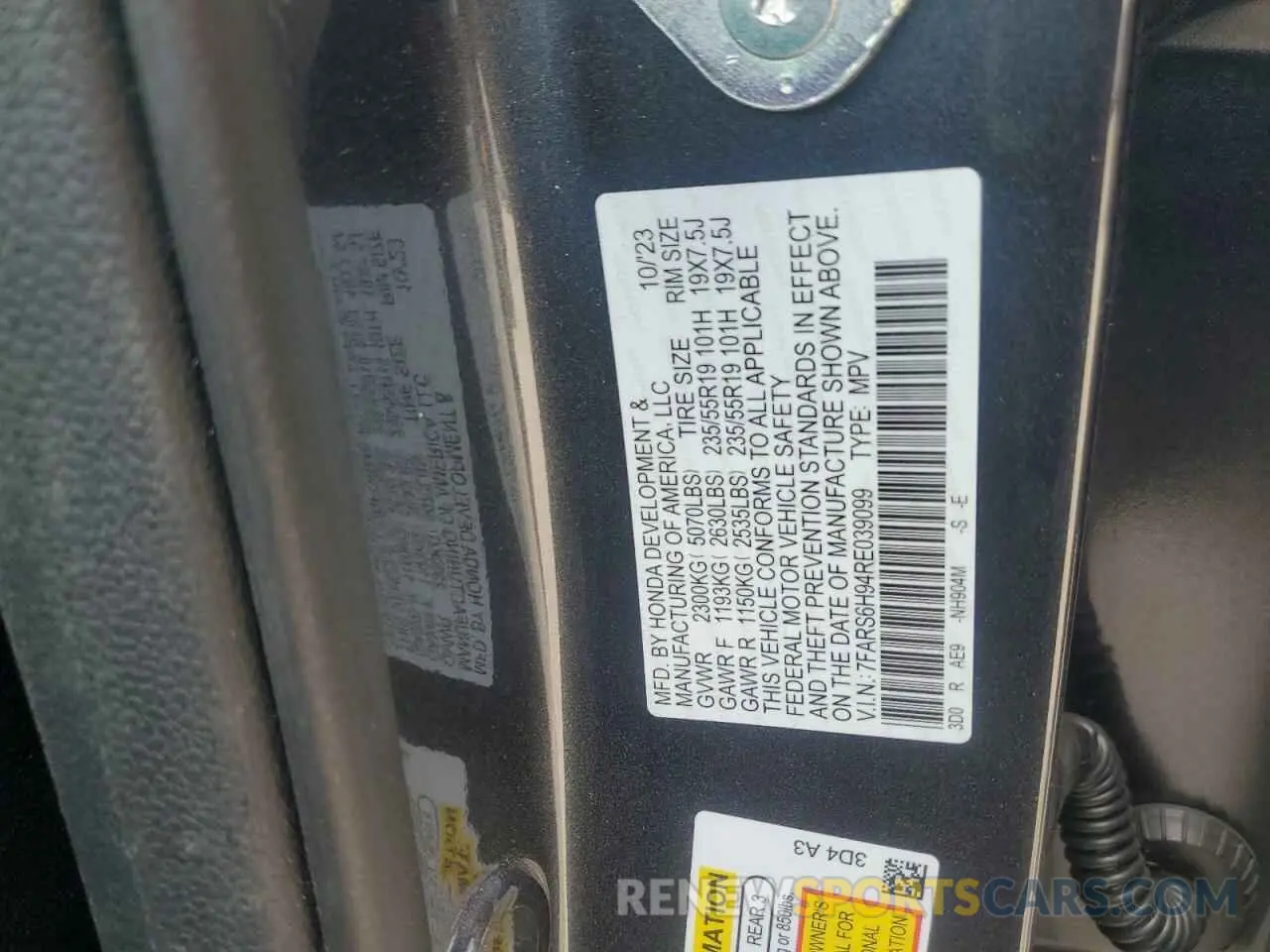 14 Фотография поврежденного автомобиля 7FARS6H94RE039099 HONDA CRV 2024