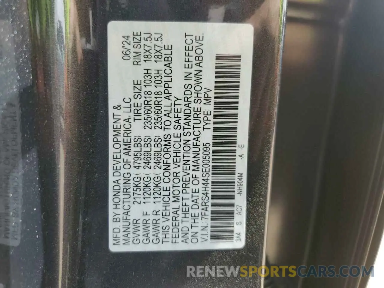 13 Фотография поврежденного автомобиля 7FARS4H44SE005095 HONDA CRV 2025