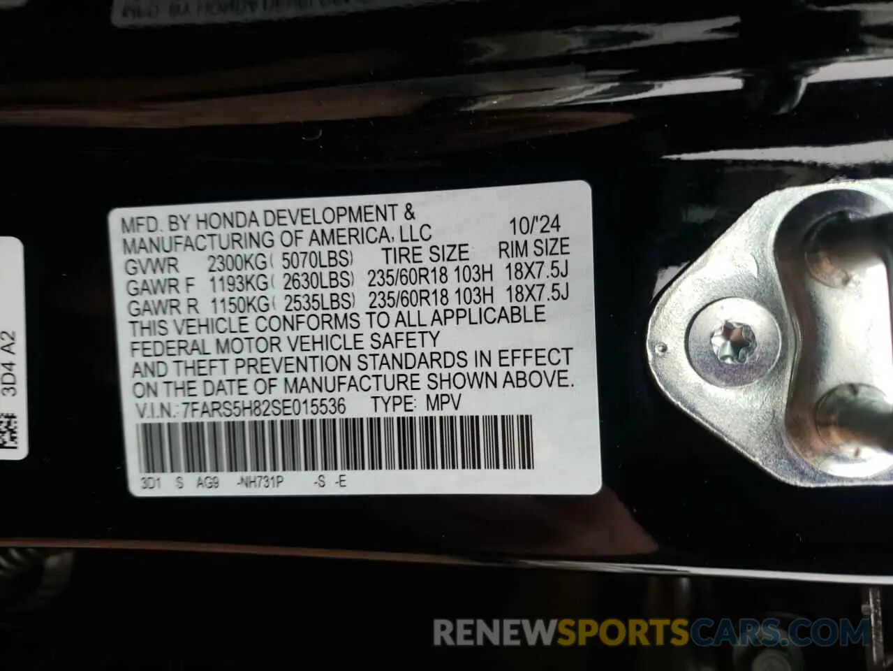 13 Фотография поврежденного автомобиля 7FARS5H82SE015536 HONDA CRV 2025