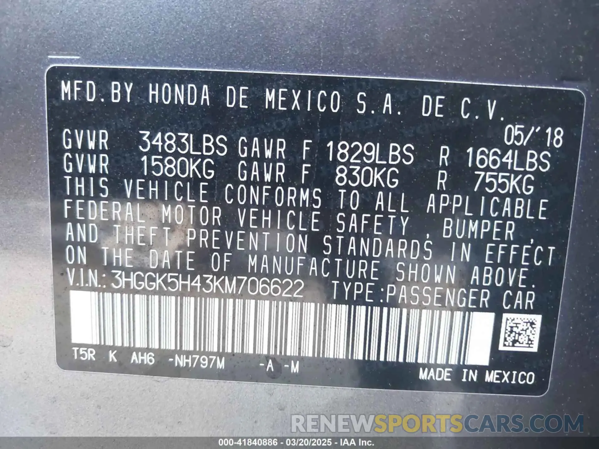 9 Photograph of a damaged car 3HGGK5H43KM706622 HONDA FIT 2019