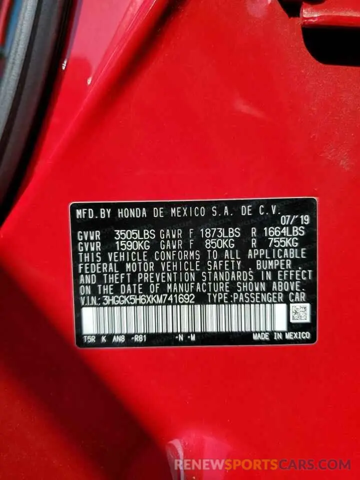 13 Фотография поврежденного автомобиля 3HGGK5H6XKM741692 HONDA FIT 2019