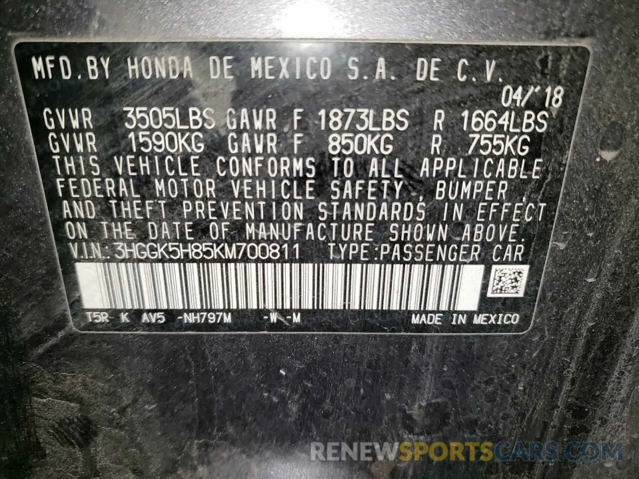 12 Photograph of a damaged car 3HGGK5H85KM700811 HONDA FIT 2019