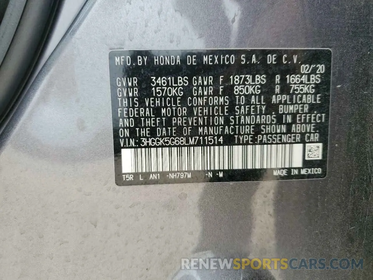 12 Photograph of a damaged car 3HGGK5G68LM711514 HONDA FIT 2020