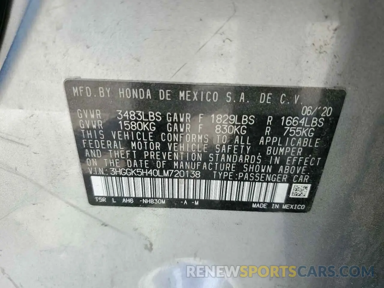 12 Photograph of a damaged car 3HGGK5H40LM720138 HONDA FIT 2020