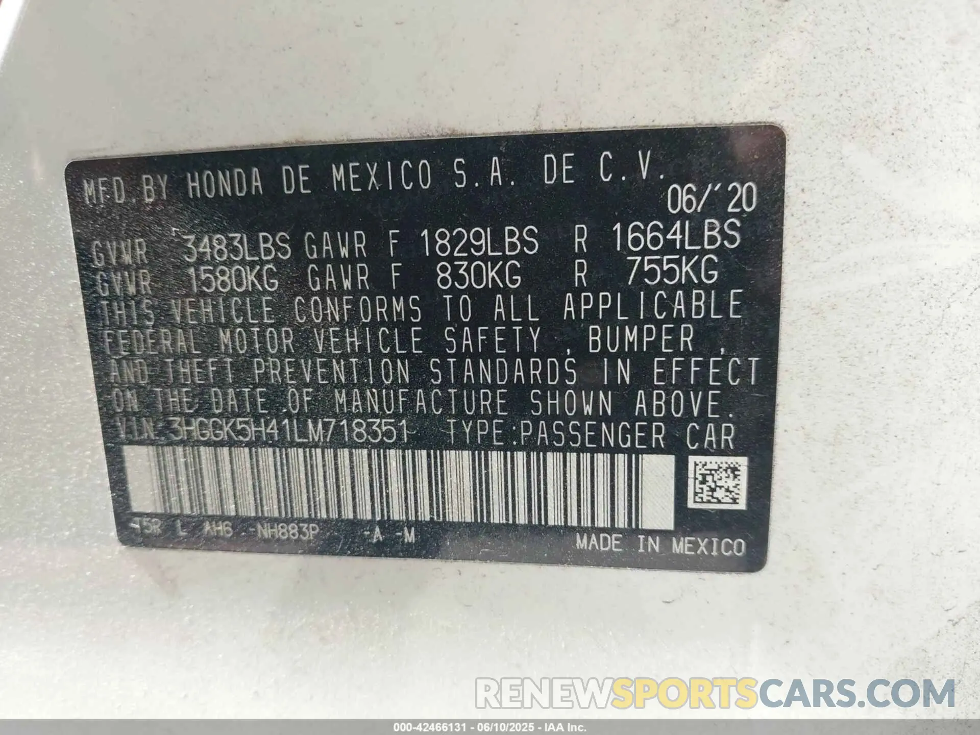 9 Photograph of a damaged car 3HGGK5H41LM718351 HONDA FIT 2020