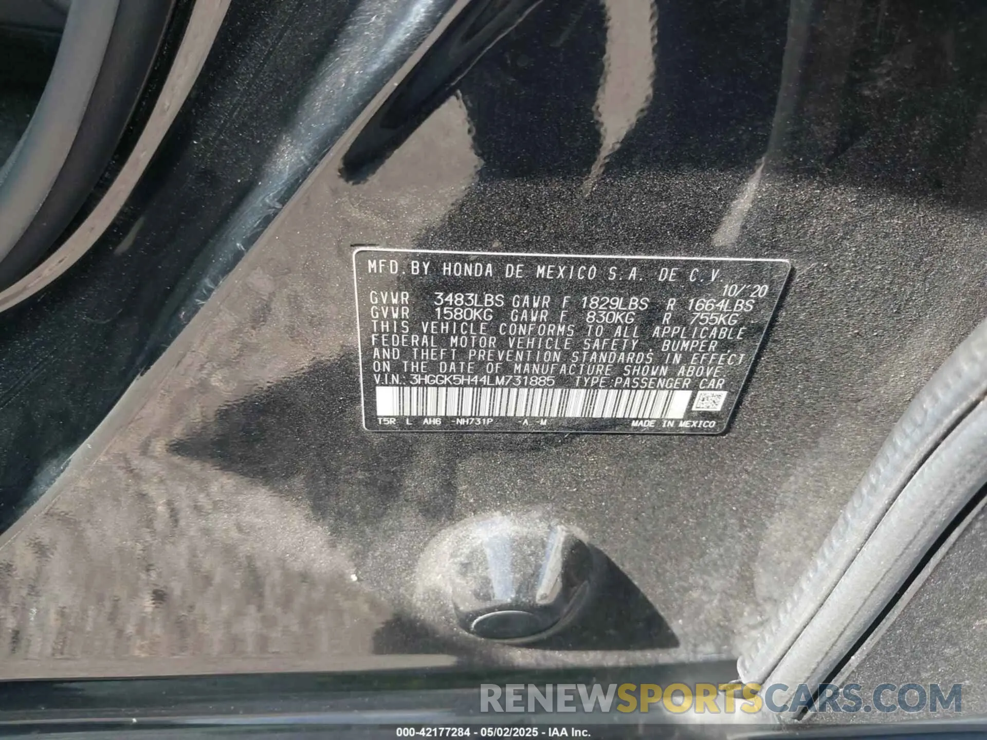 9 Photograph of a damaged car 3HGGK5H44LM731885 HONDA FIT 2020