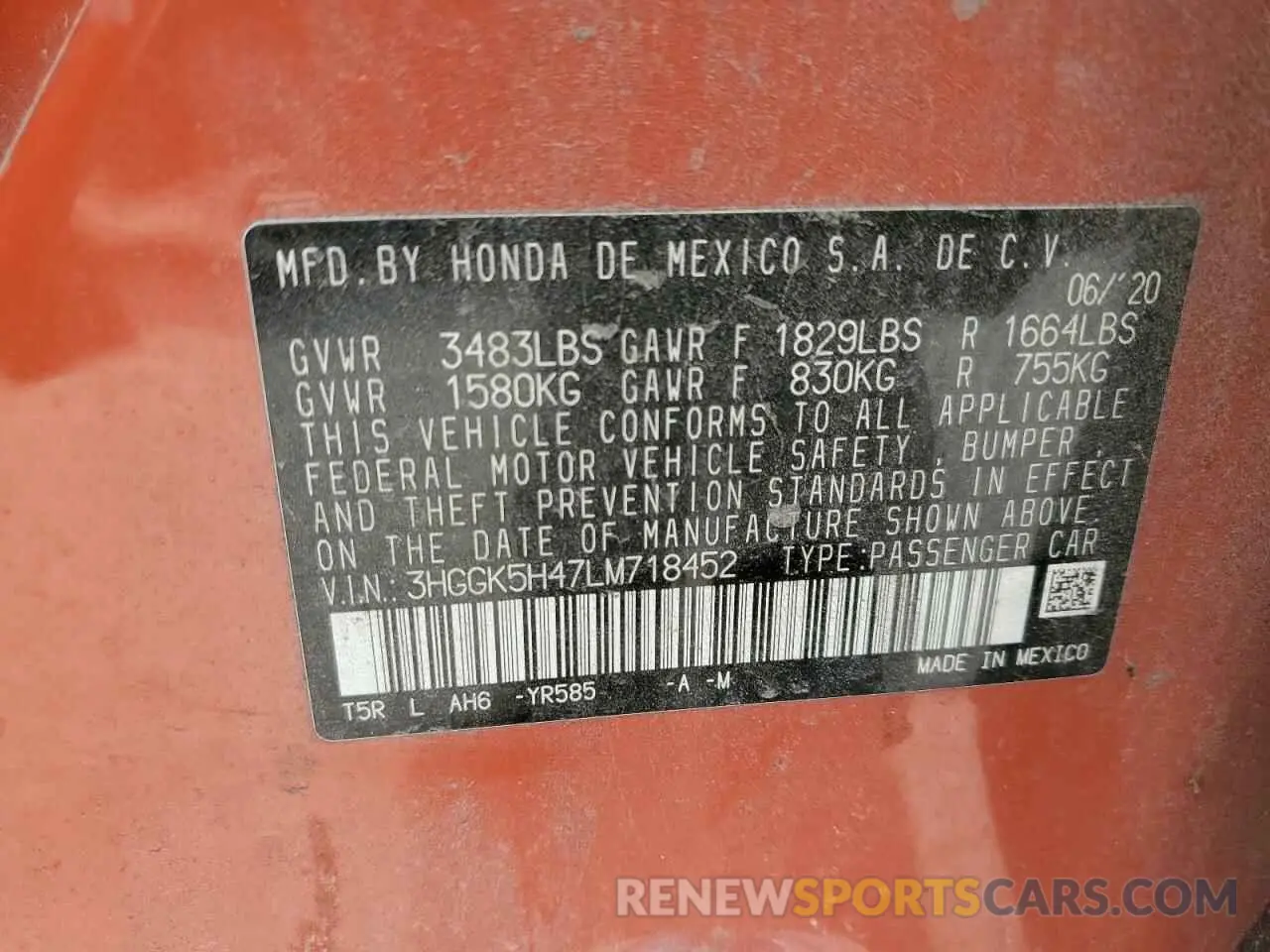 14 Фотография поврежденного автомобиля 3HGGK5H47LM718452 HONDA FIT 2020