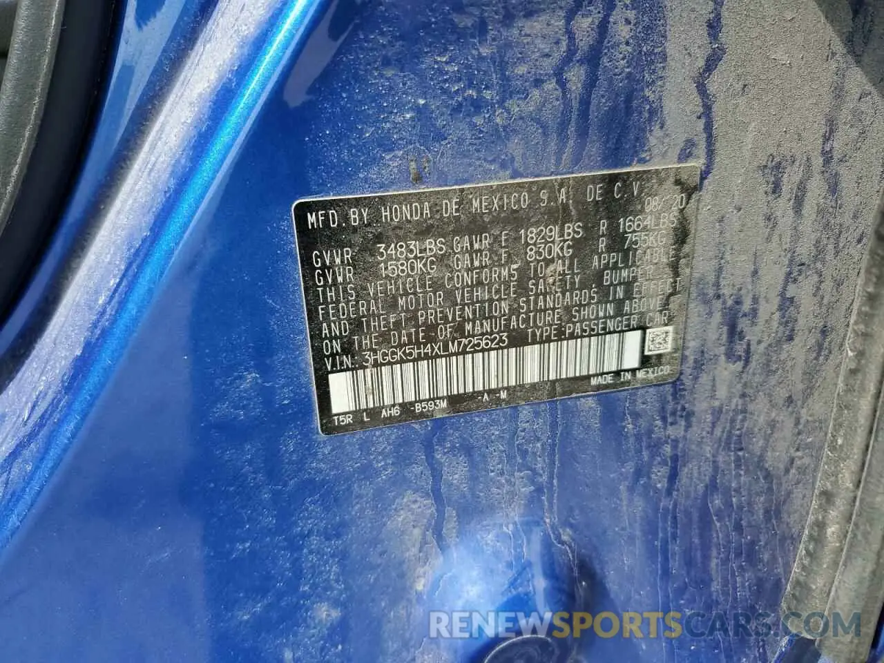 12 Фотография поврежденного автомобиля 3HGGK5H4XLM725623 HONDA FIT 2020