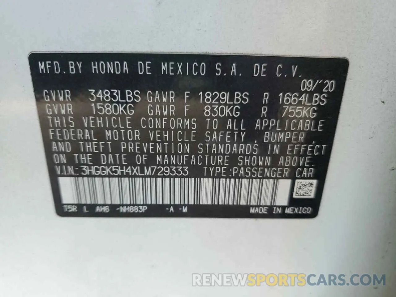 13 Фотография поврежденного автомобиля 3HGGK5H4XLM729333 HONDA FIT 2020
