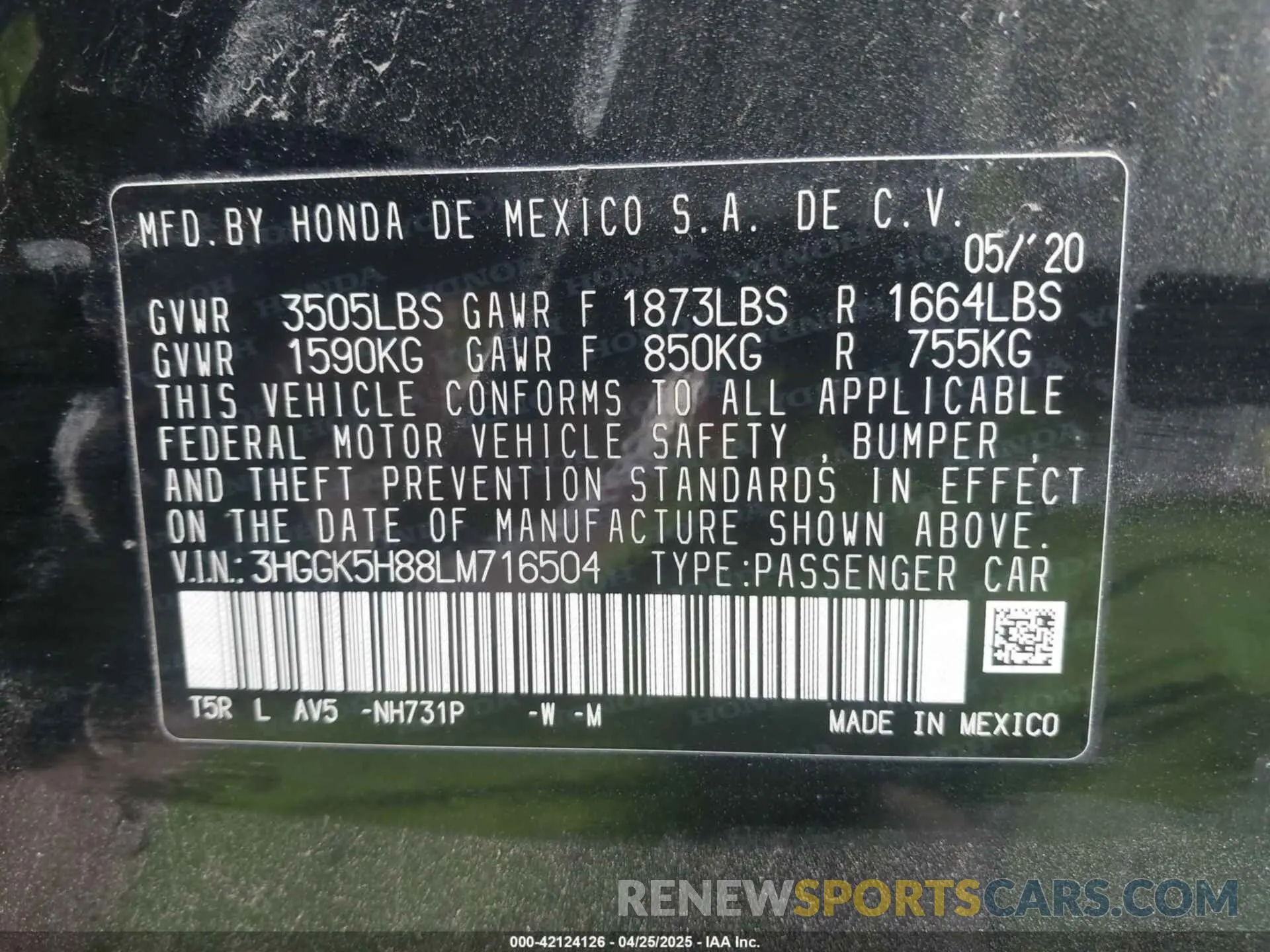 9 Photograph of a damaged car 3HGGK5H88LM716504 HONDA FIT 2020