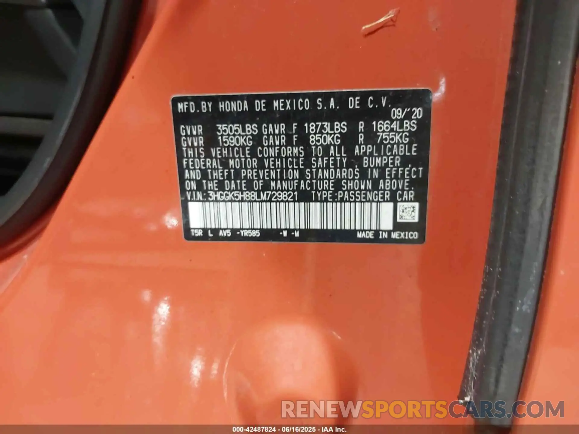 9 Фотография поврежденного автомобиля 3HGGK5H88LM729821 HONDA FIT 2020