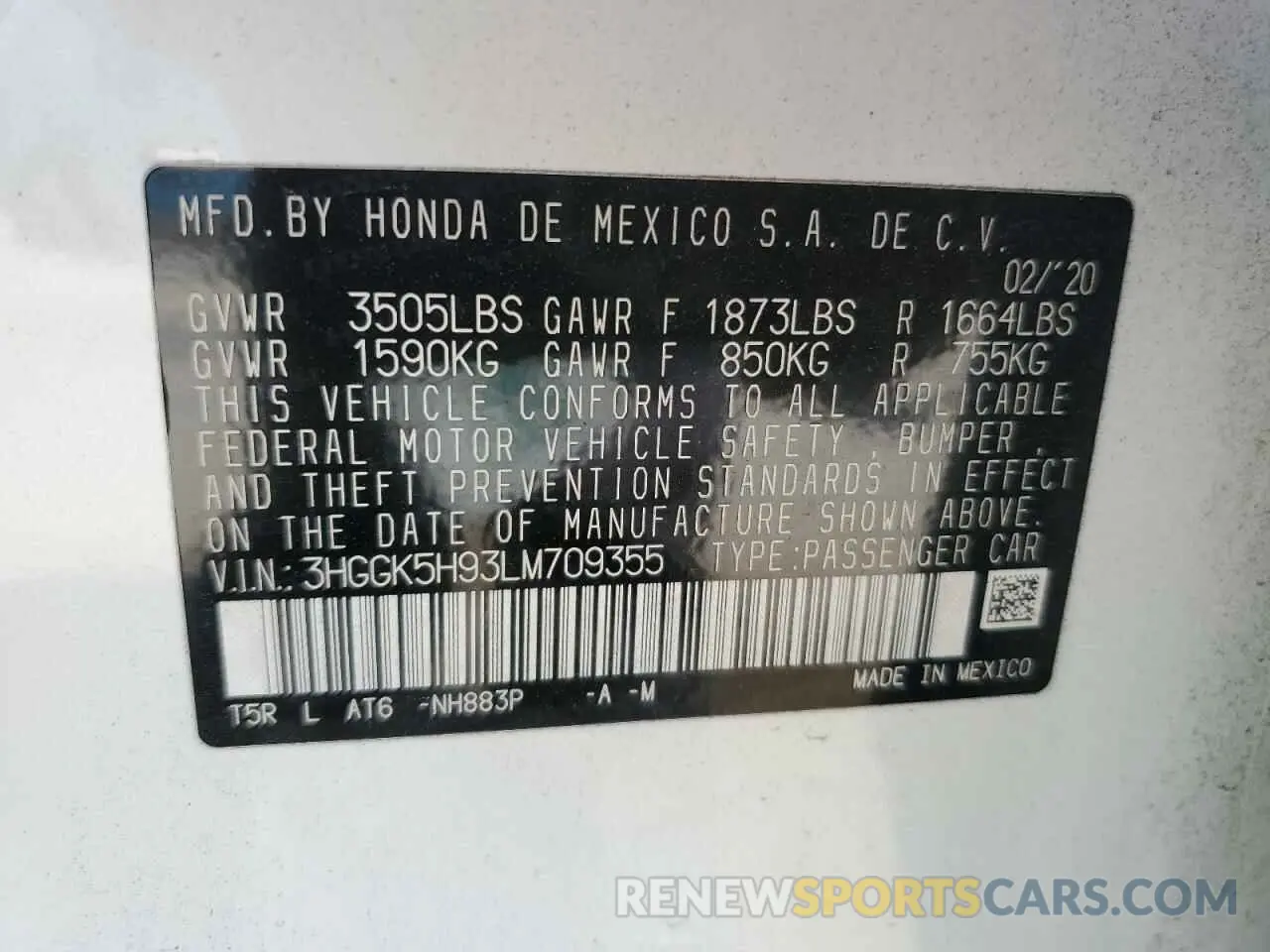 15 Photograph of a damaged car 3HGGK5H93LM709355 HONDA FIT 2020