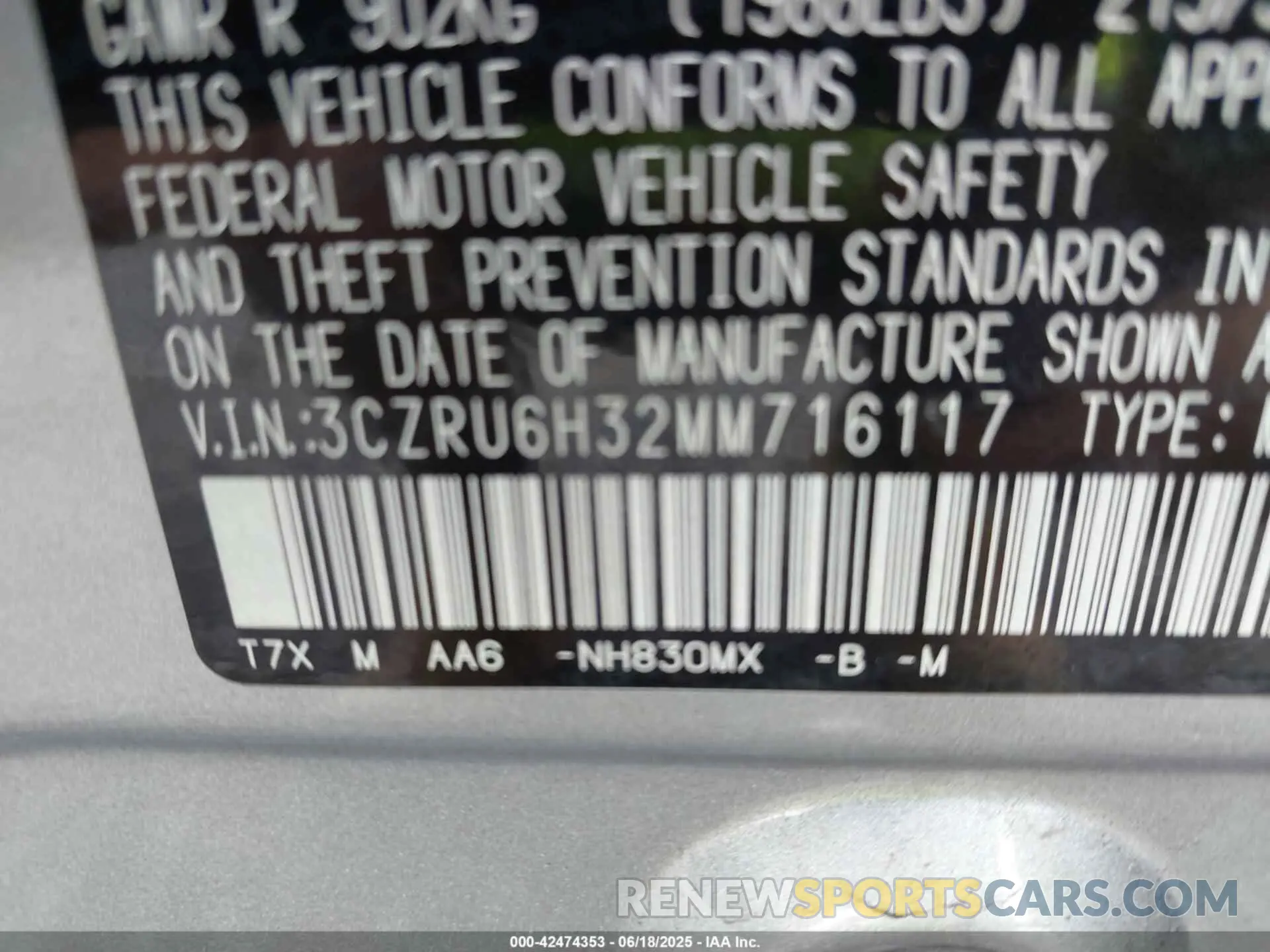 9 Photograph of a damaged car 3CZRU6H32MM716117 HONDA HR-V 2021