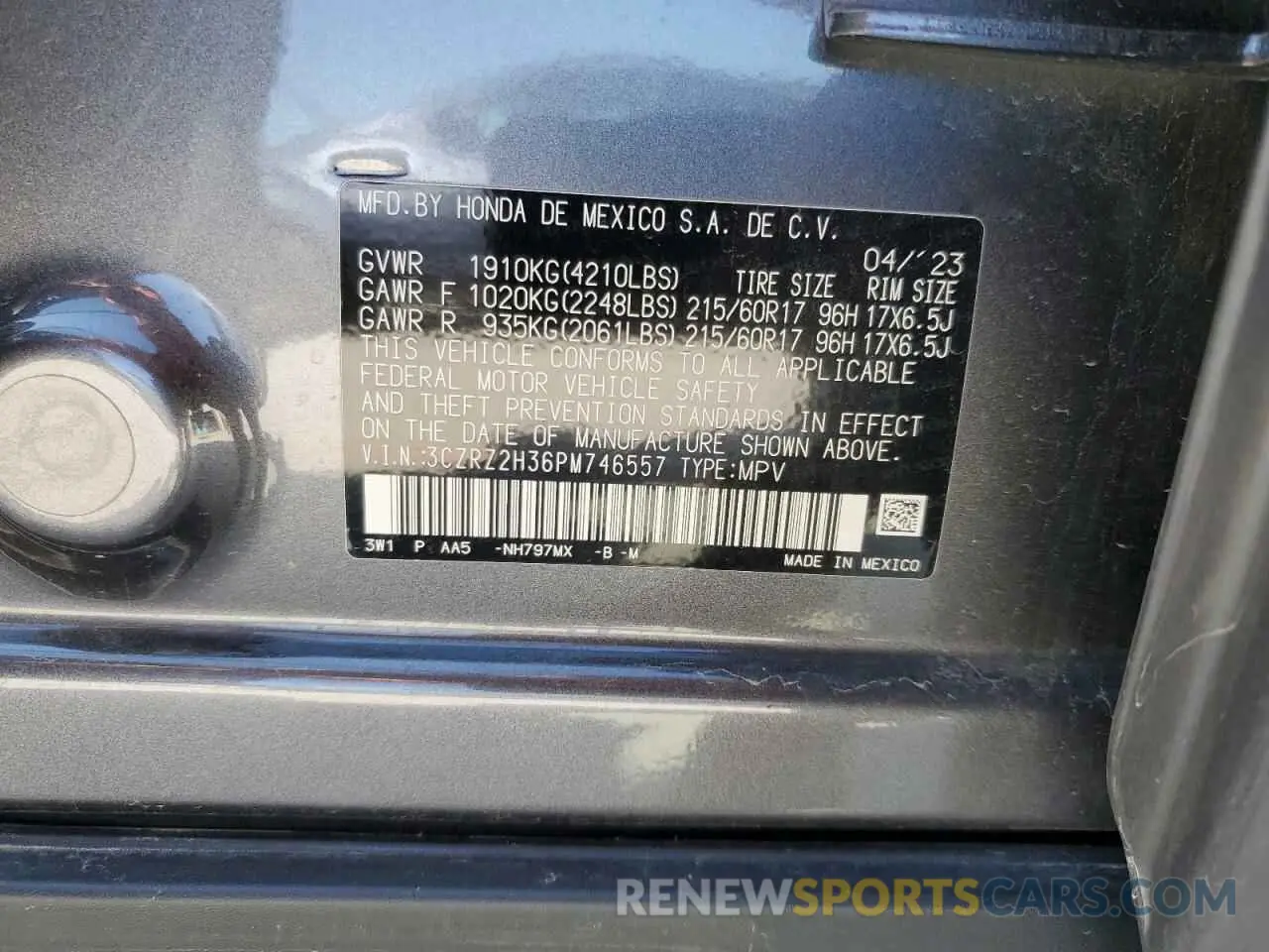 12 Photograph of a damaged car 3CZRZ2H36PM746557 HONDA HR-V 2023