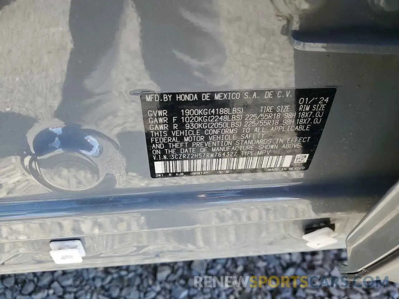 13 Photograph of a damaged car 3CZRZ2H57RM764327 HONDA HR-V 2024
