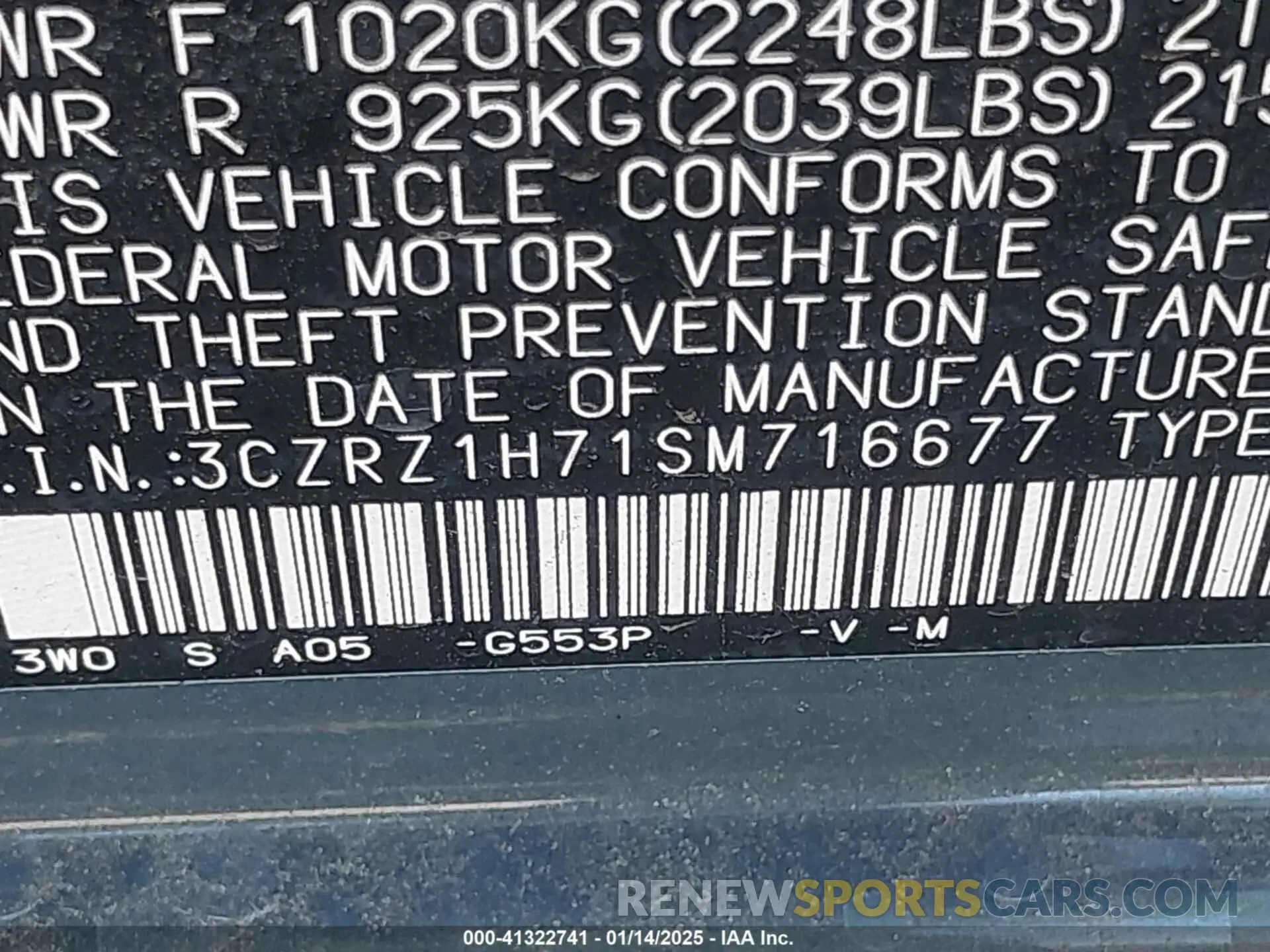 9 Фотография поврежденного автомобиля 3CZRZ1H71SM716677 HONDA HR-V 2025