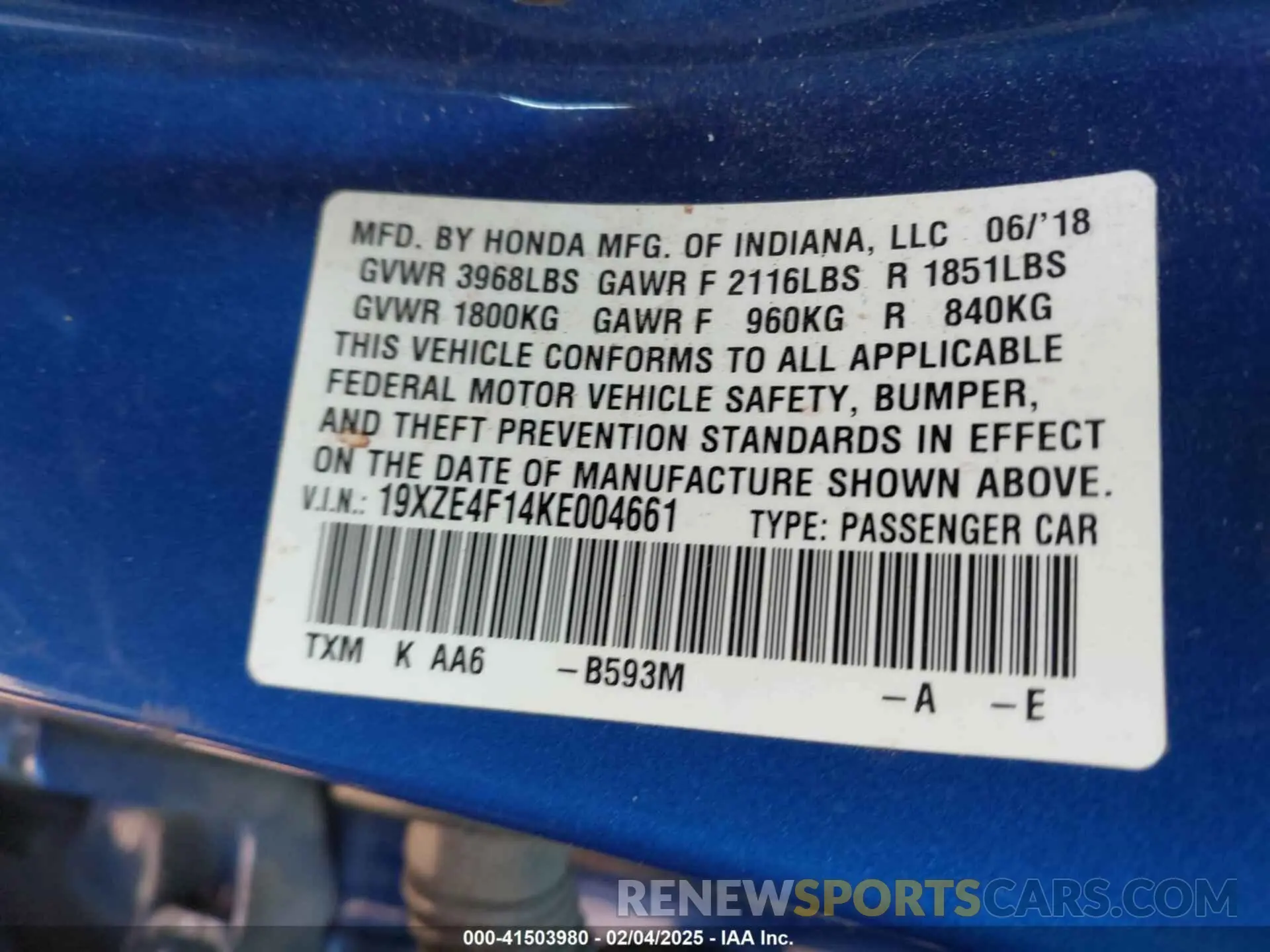 9 Photograph of a damaged car 19XZE4F14KE004661 HONDA INSIGHT 2019