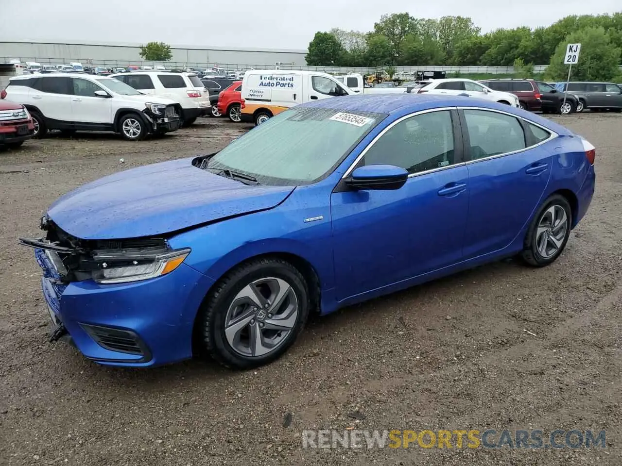 1 Photograph of a damaged car 19XZE4F54KE030101 HONDA INSIGHT 2019