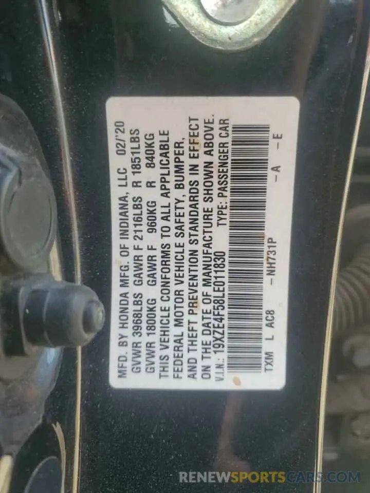 12 Фотография поврежденного автомобиля 19XZE4F58LE011830 HONDA INSIGHT 2020