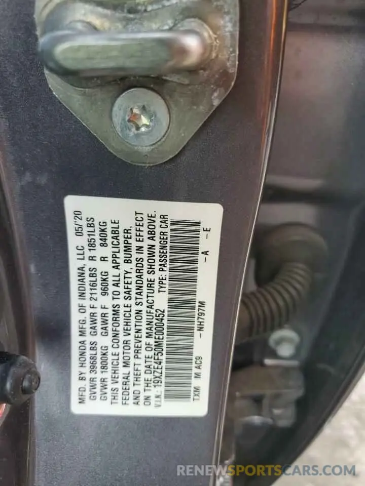 12 Photograph of a damaged car 19XZE4F50ME000452 HONDA INSIGHT 2021